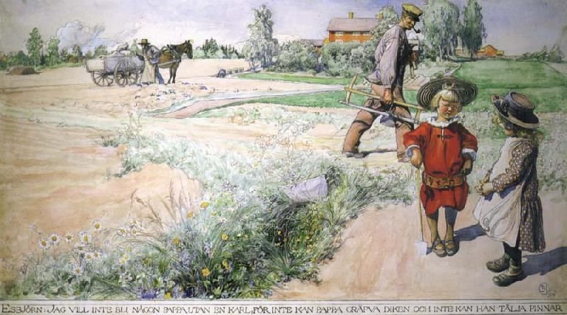 Carl Larsson Boy and girl China oil painting art